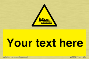 Custom warning grounding narrow boat on lock cill